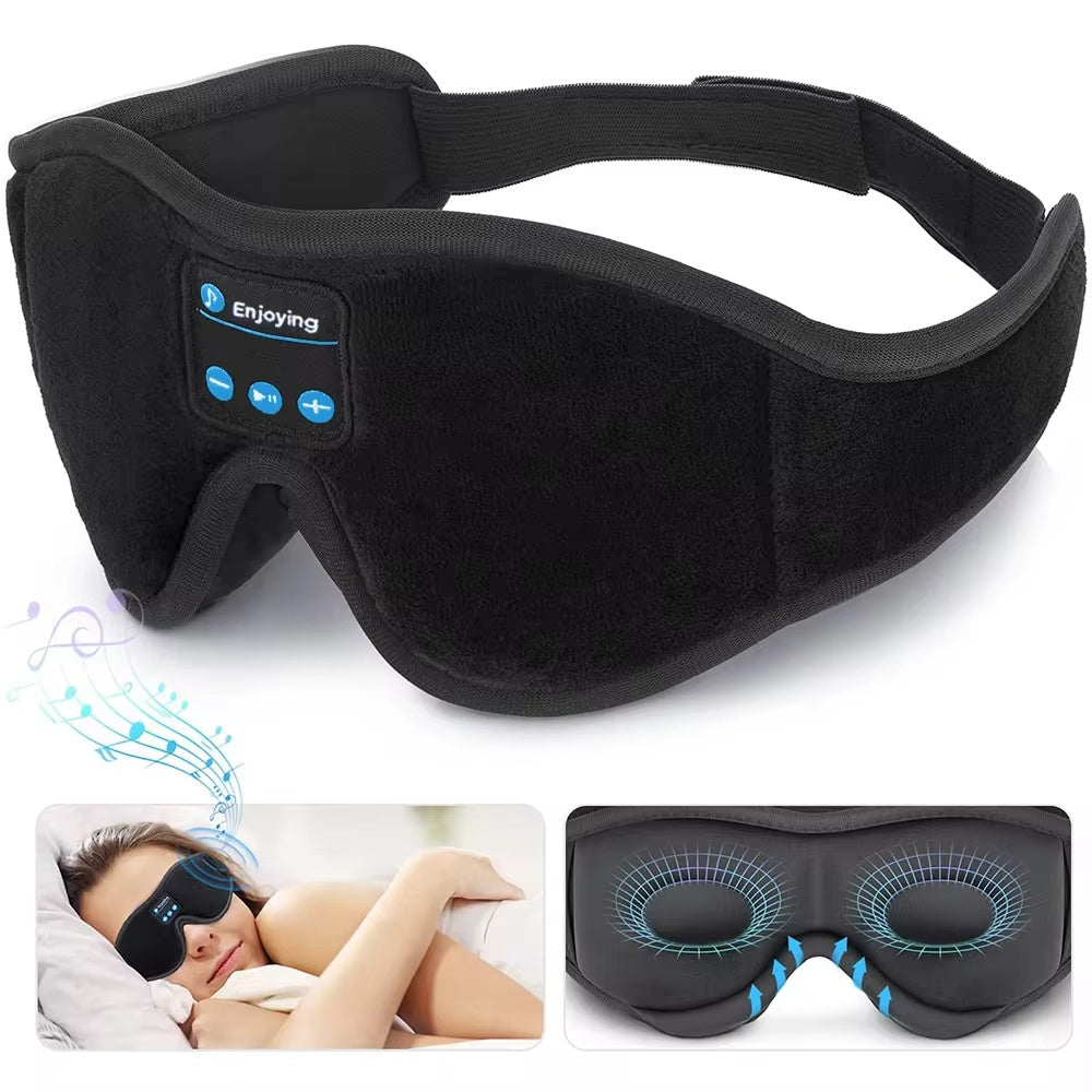 3D Bluetooth Sleep Mask Headphones: Built-in HD Speakers for Ultimate Music Comfort!