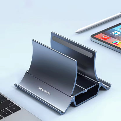 Vertical Laptop Stand with Heat Dissipation - Non-Slip Silicone Gravity Holder MacBook, Surface, iPad & Tablets