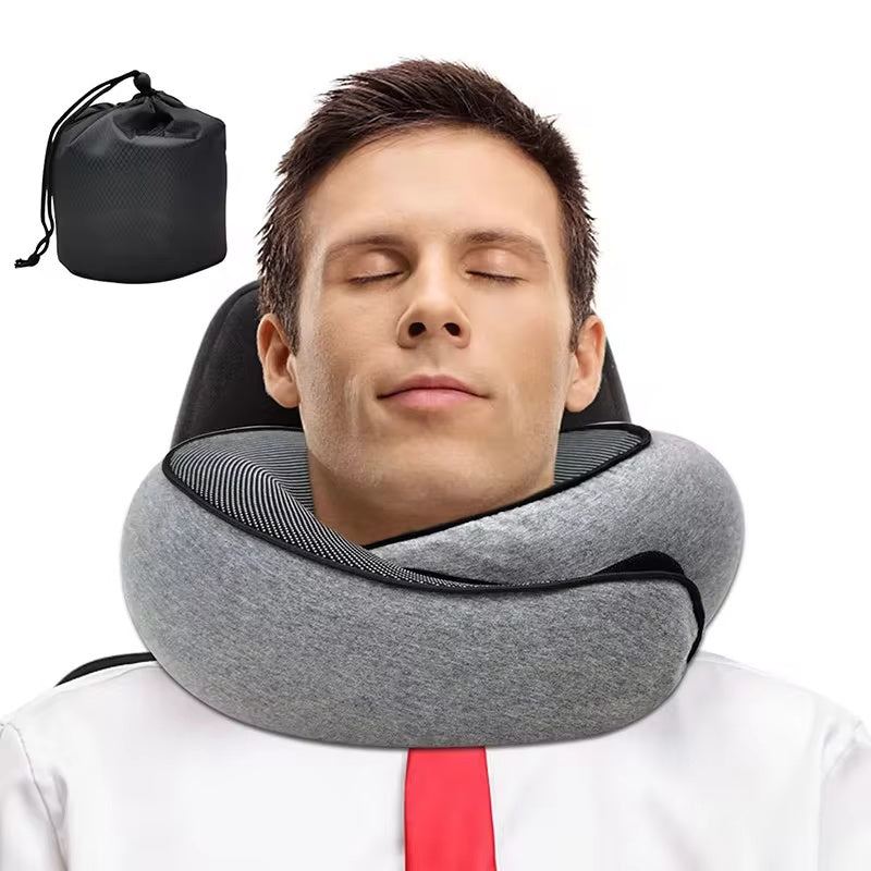 Snail Style Memory Foam Travel Neck Pillow, Adjustable U-Shaped Support for Ultimate Comfort!