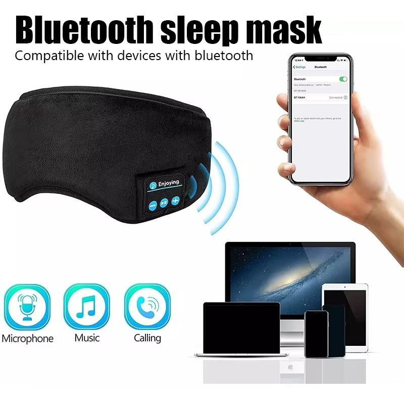 Bluetooth Sleeping Headphones Eye Mask – Soft, Wireless, Comfortable Earphones for Relaxing Sleep & Travel!