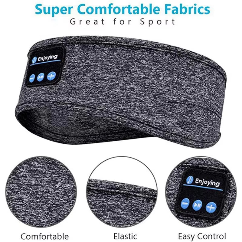 Bluetooth Sports Sleeping Headband, Wireless Music Earphones & Eye Mask for Ultimate Comfort!