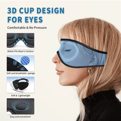 3D Bluetooth Sleep Mask Headphones: Built-in HD Speakers for Ultimate Music Comfort!