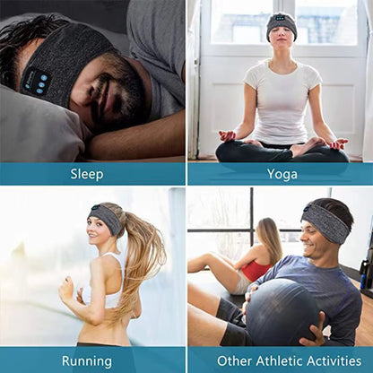 Bluetooth Sports Sleeping Headband, Wireless Music Earphones & Eye Mask for Ultimate Comfort!