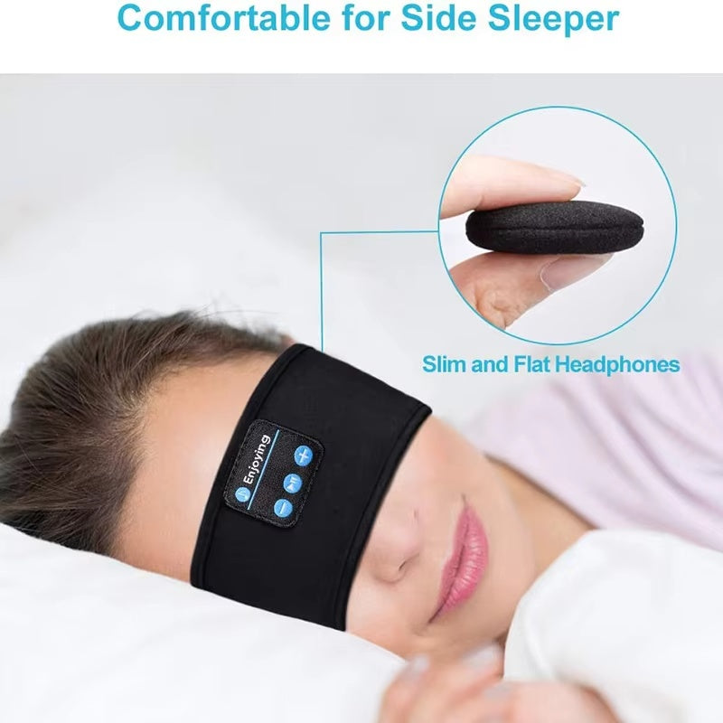 Bluetooth Sports Sleeping Headband, Wireless Music Earphones & Eye Mask for Ultimate Comfort!