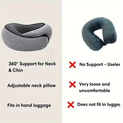 Snail Style Memory Foam Travel Neck Pillow, Adjustable U-Shaped Support for Ultimate Comfort!