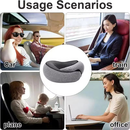 Snail Style Memory Foam Travel Neck Pillow, Adjustable U-Shaped Support for Ultimate Comfort!