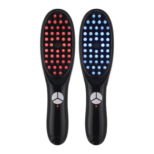 AZUX - ReviBrush - 4in1 Hair Growth Massage Brush – Blue & Red Light Therapy, Scalp Massage, Essential Oils Spray for Healthy Hair & Scalp